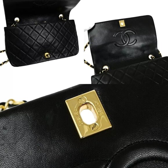 CHANEL CC Logo Matelasse 23 Full Flap Chain Shoulder Bag Leather Black GHW Franc - Picture 13 of 15